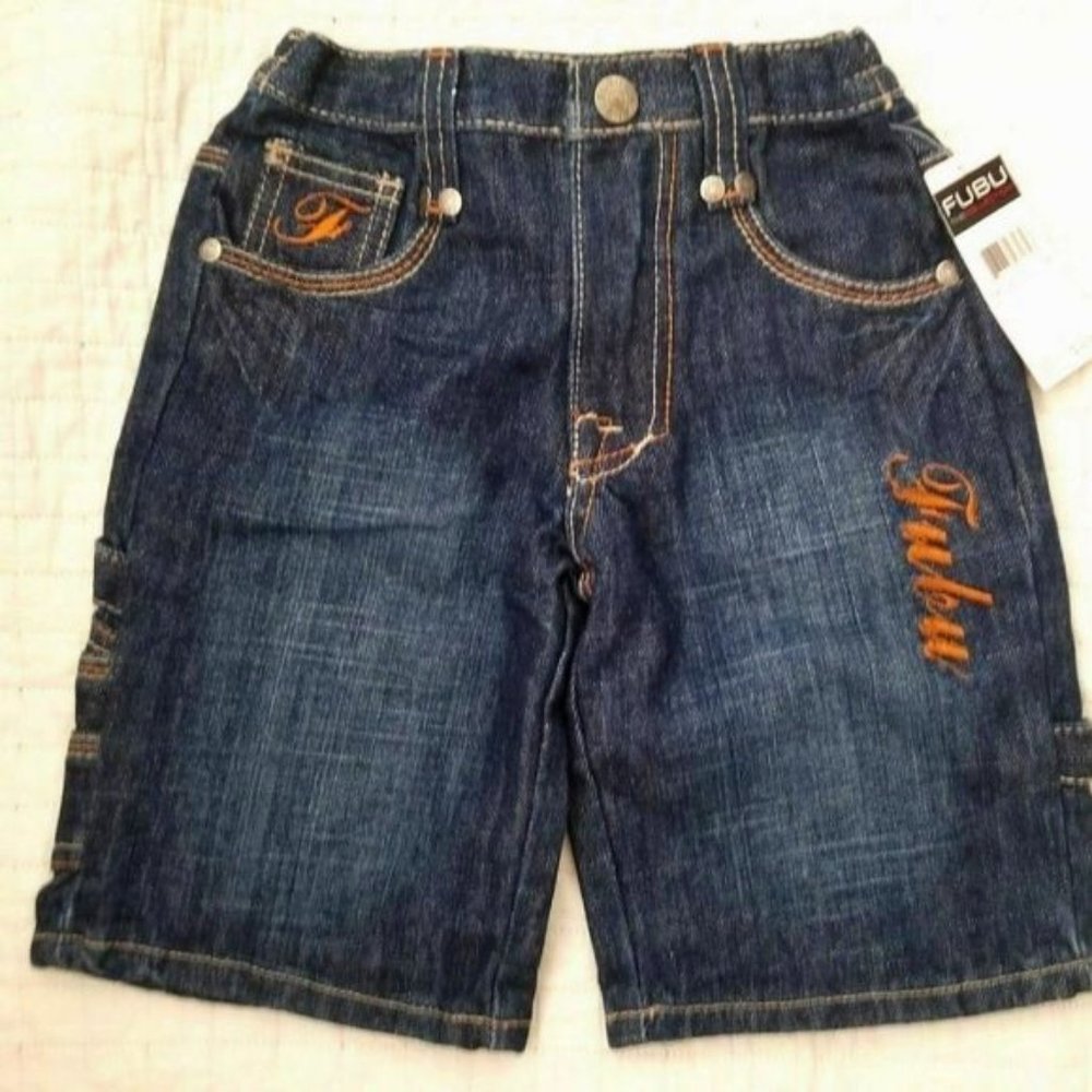 Nwt Fubu Boys size 2T Denim Logo Jean Shorts - Picture 1 of 6